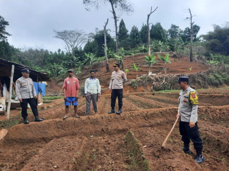 Semangat Menanam, Polisi dan Petani Kompak Tanam Jagung di Cibinong