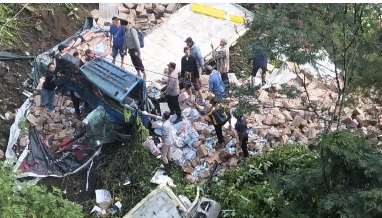 Truk Terjun ke Jurang di Jalur Puncak- Ciloto, Sopir Selamat