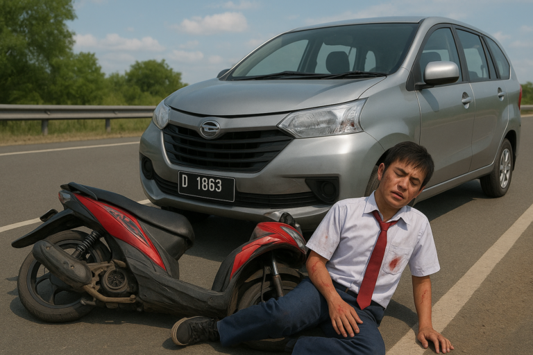 Pelajar Luka-luka Diserempet Xenia di Lingkar Timur Cianjur