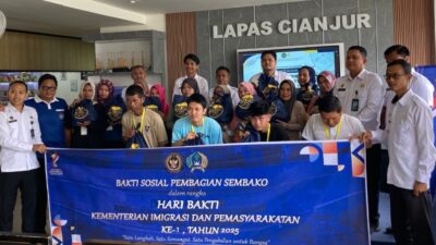 Lapas Cianjur Gelar Pemeriksaan Kesehatan Gratis dan Bakti Sosial Peringati Hari Bakti Kemenimipas ke-1
