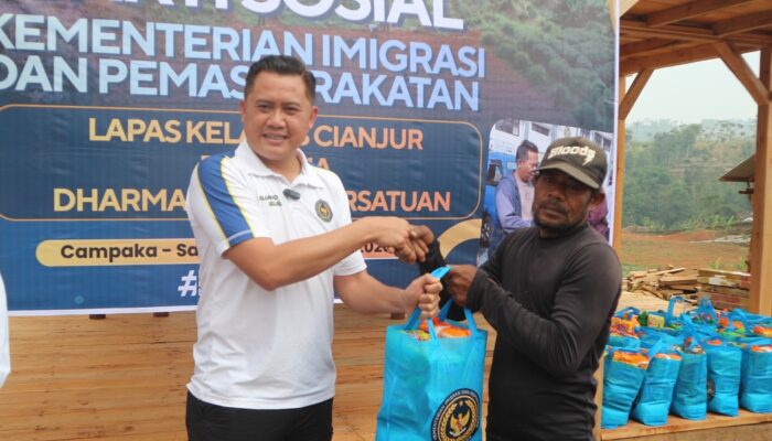 Lapas Cianjur Wujudkan Asas Kebermanfaatan, Salurkan Sembako bagi Kelompok Tani Penggarap SAE Campaka